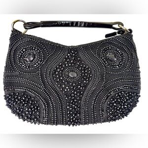 ADRIENNE VITRADINI BLACK BEADED BAG